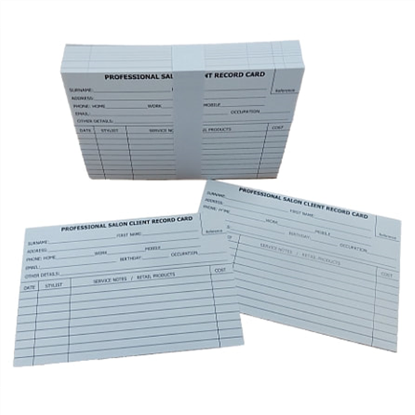 Client Record Cards Pack Savoy Salon Supplies