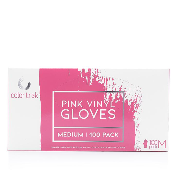 COLORTRAK DISPOSABLE PINK VINYL GLOVES - 100PK M_1