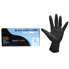 DESOTO BLACK SATIN GLOVES SML 10PR_1