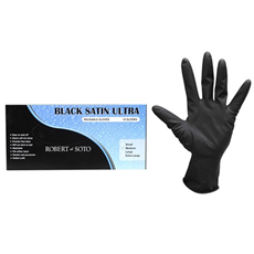 DESOTO BLACK SATIN GLOVES MED 10PR_1